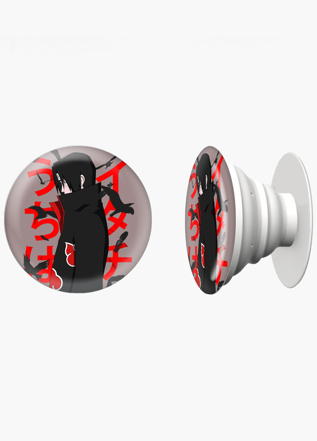 Попсокет (Popsockets) держатель для смартфона Итачи Учиха (Itachi Uchiha) (8754-2817) Черный MobiPrint (221548638)