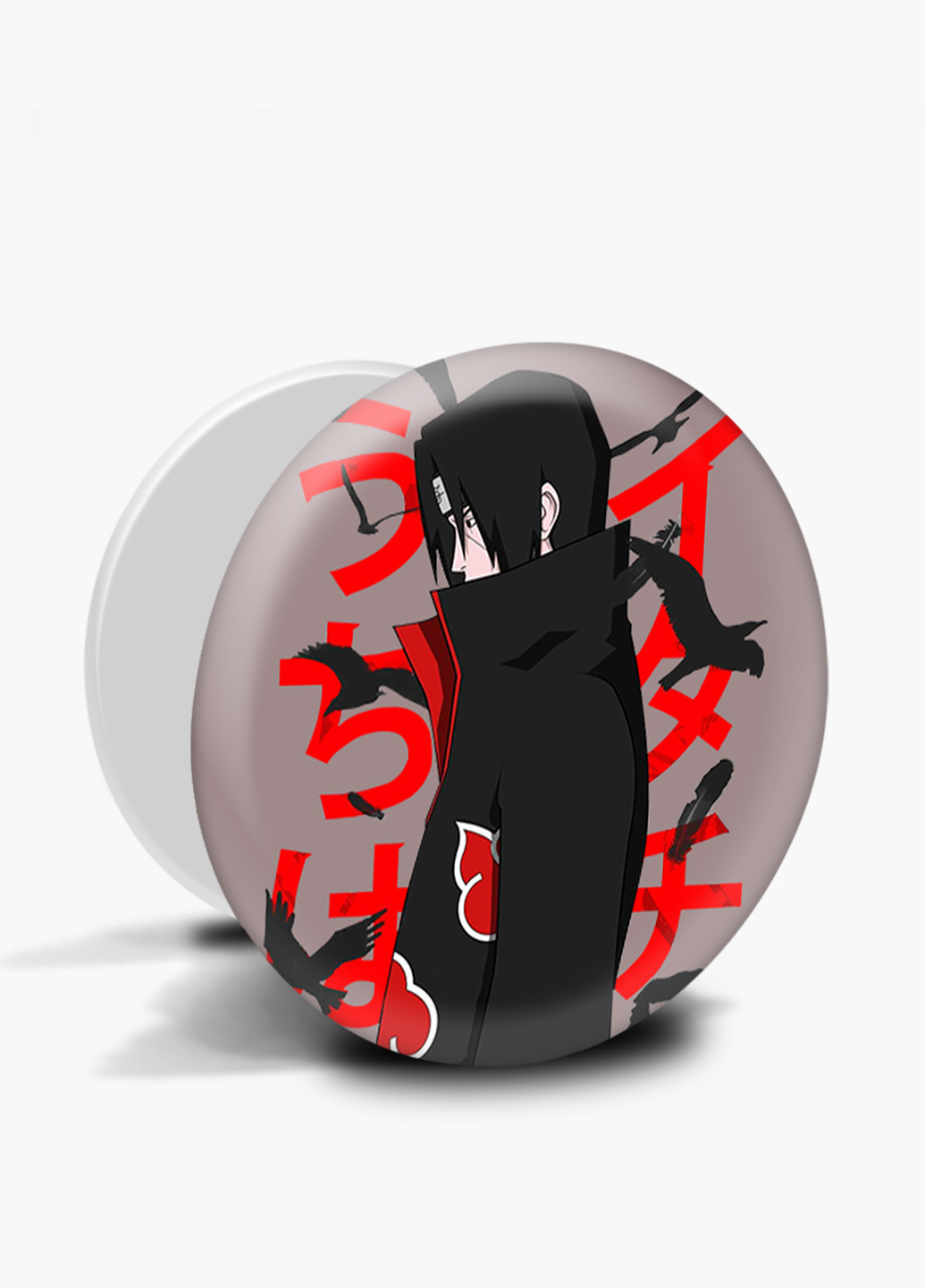 Попсокет (Popsockets) держатель для смартфона Итачи Учиха (Itachi Uchiha) (8754-2817) Черный MobiPrint (221548638)