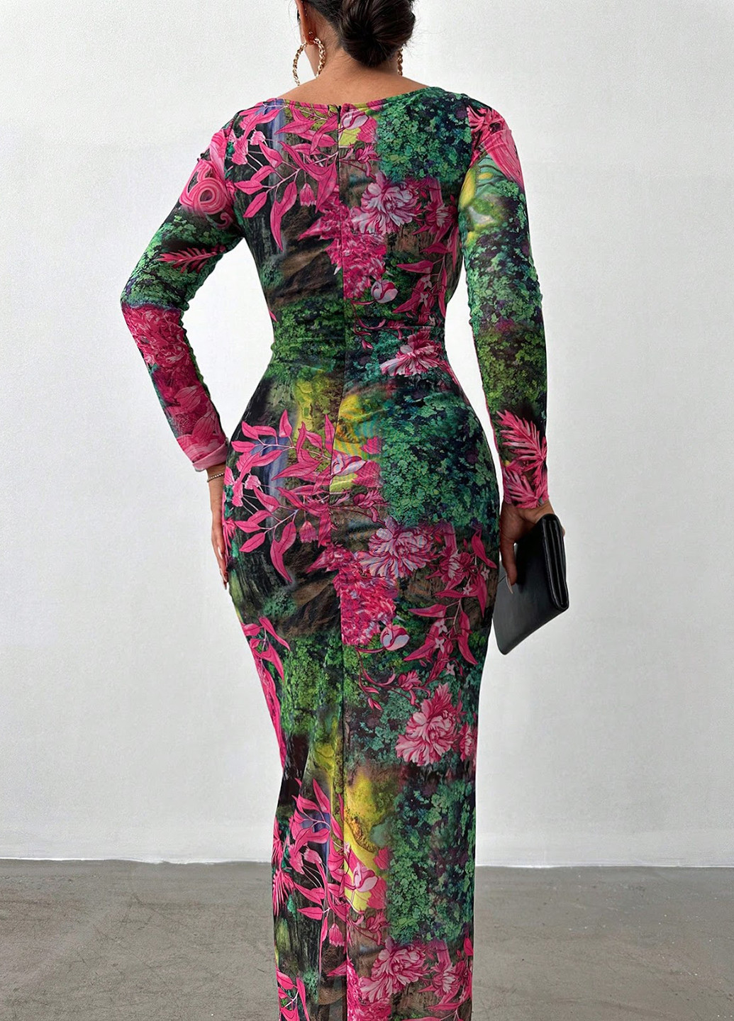 Комбінована кежуал сукня силуетна SHEIN з абстрактним візерунком