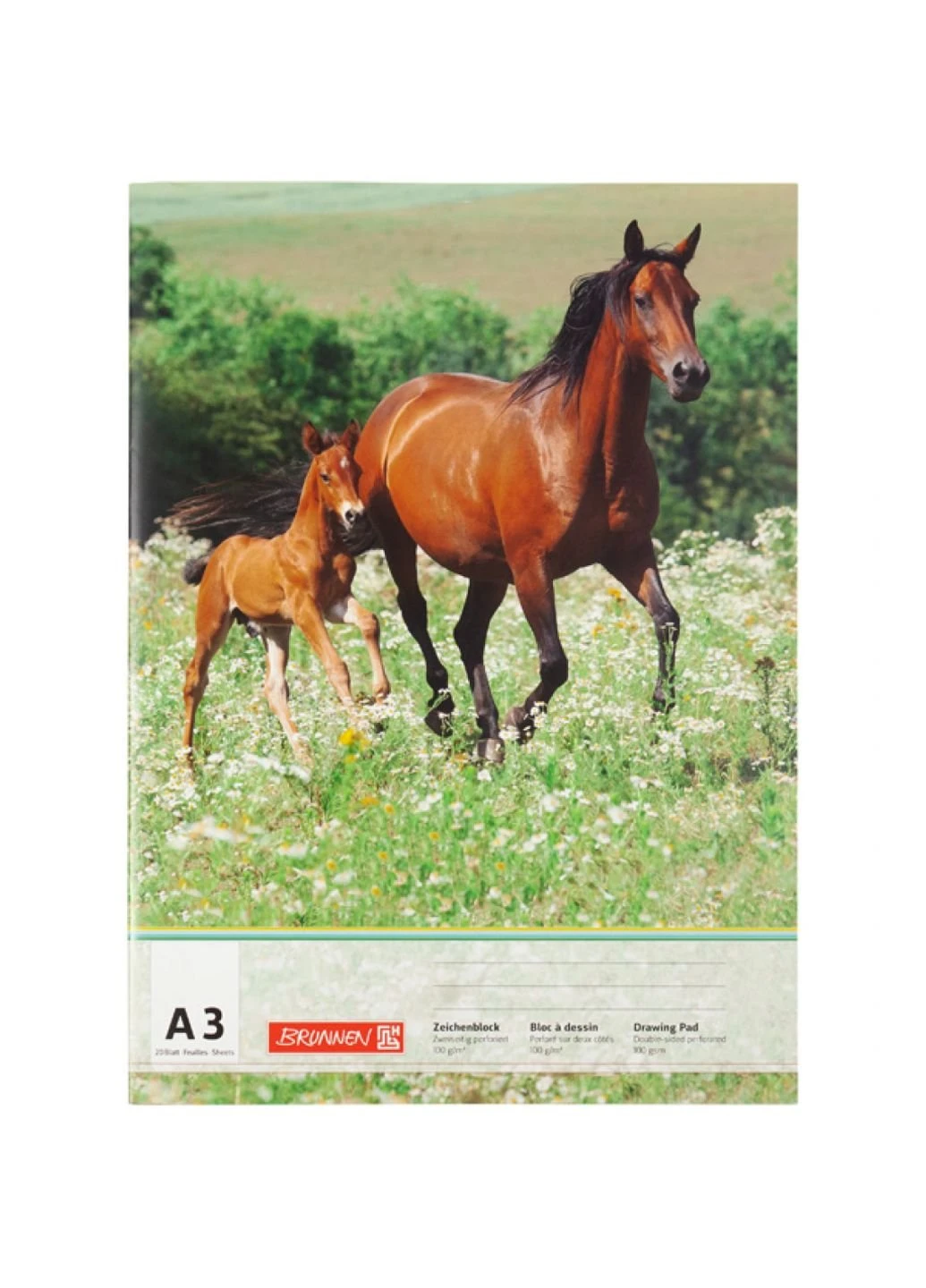 Альбом для рисования А3 20 листов 100 г/м2 в ассортименте (1047913) Brunnen (254066103)