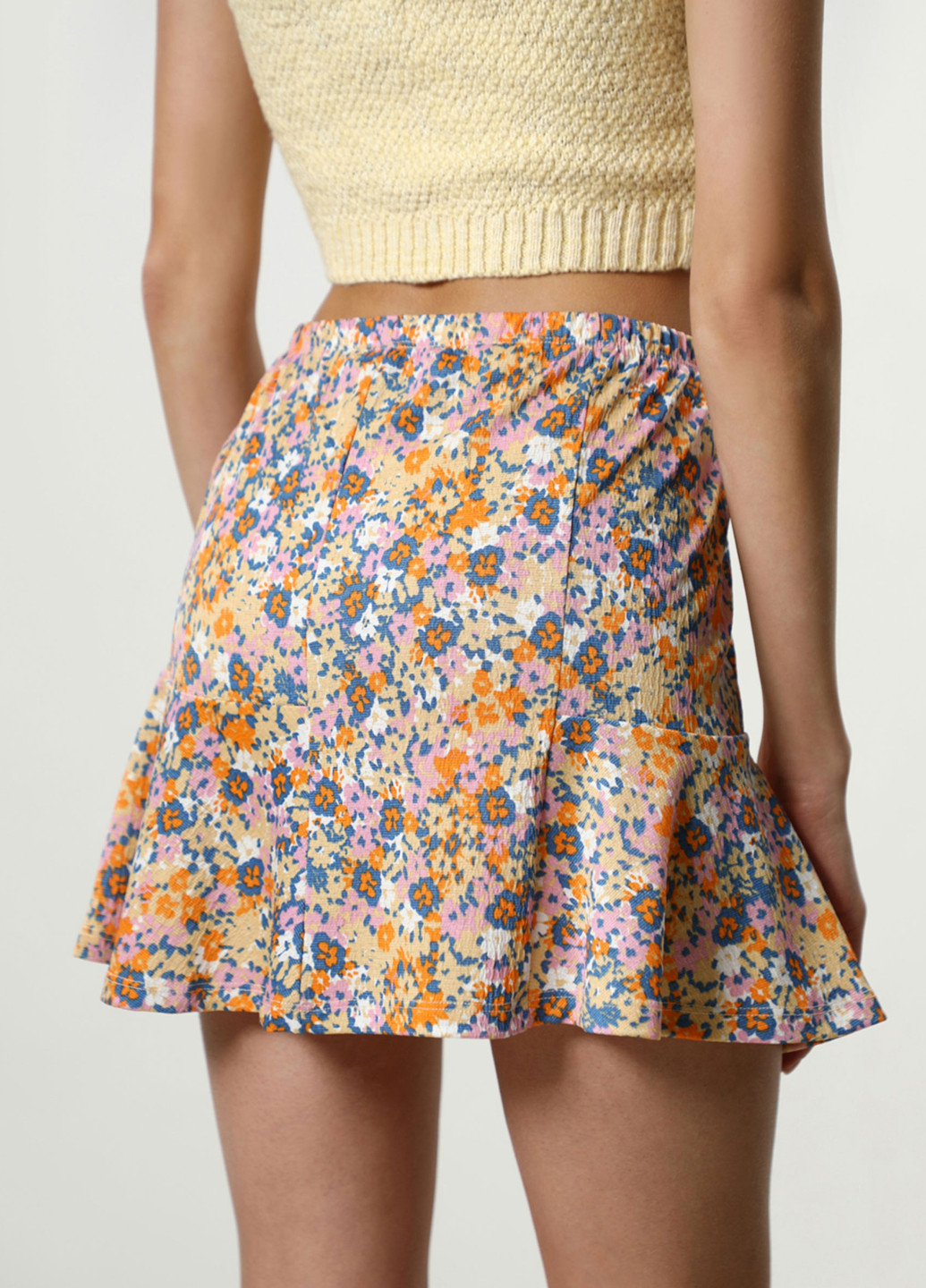 Разноцветная кэжуал цветочной расцветки юбка Lefties а-силуэта (трапеция)