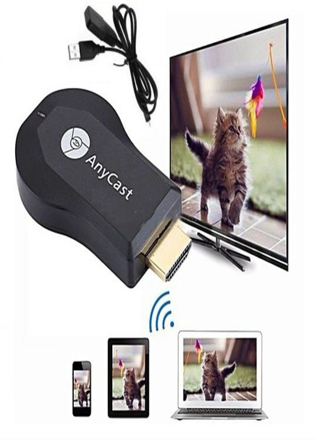 Медиаприставка медиаплеер WiFi HDMI ресивер AnyCast 9 для проекторов и ТВ (2385798912-В) Francesco Marconi (230586601)
