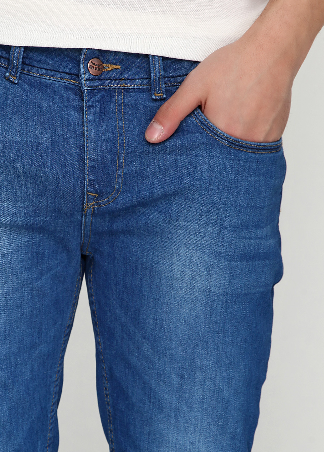 Джинси BIG & GRAYS середня талія темно-блакитні джинсові