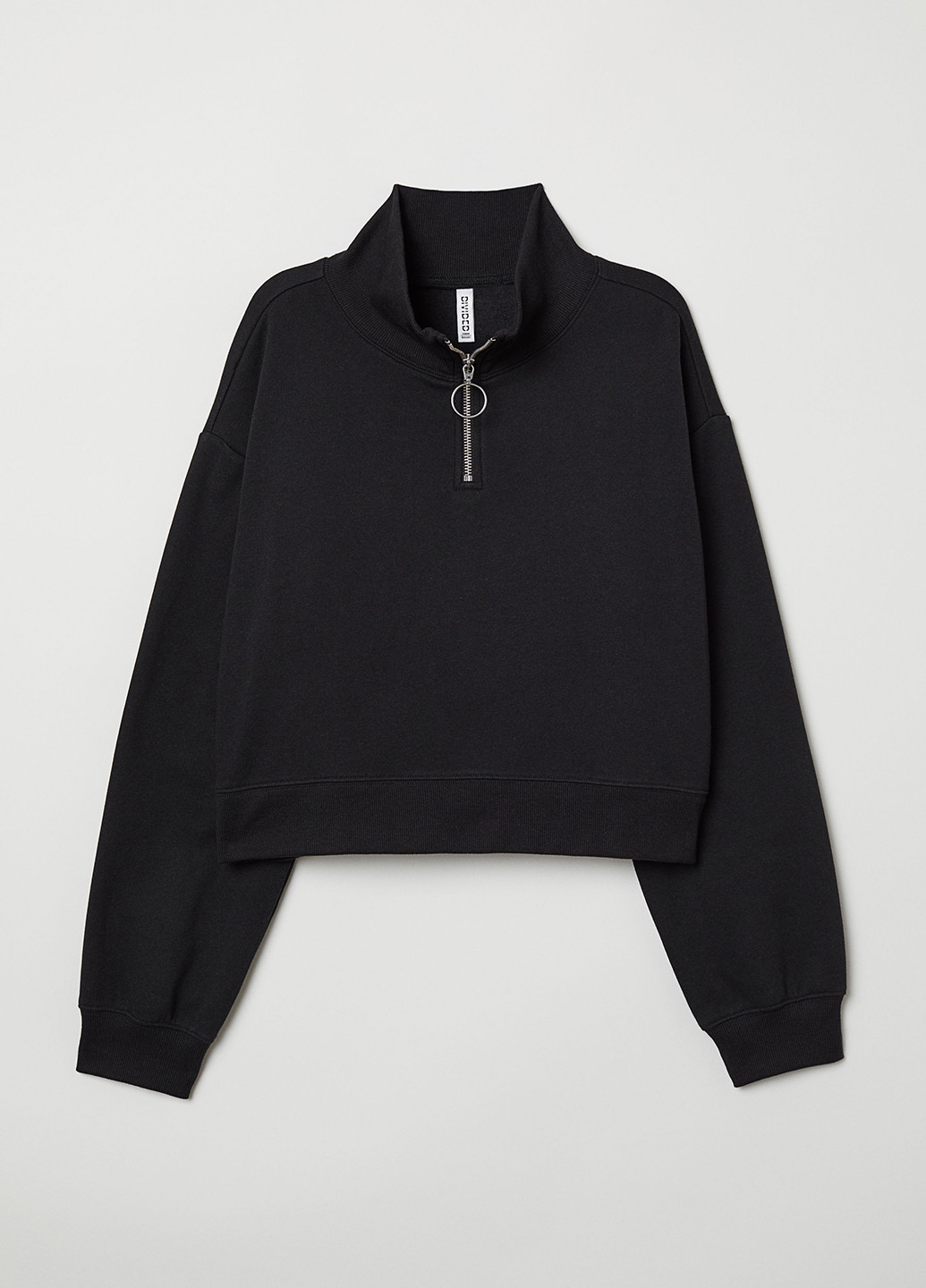 Черный свитшот H&M однотонный (116180107)