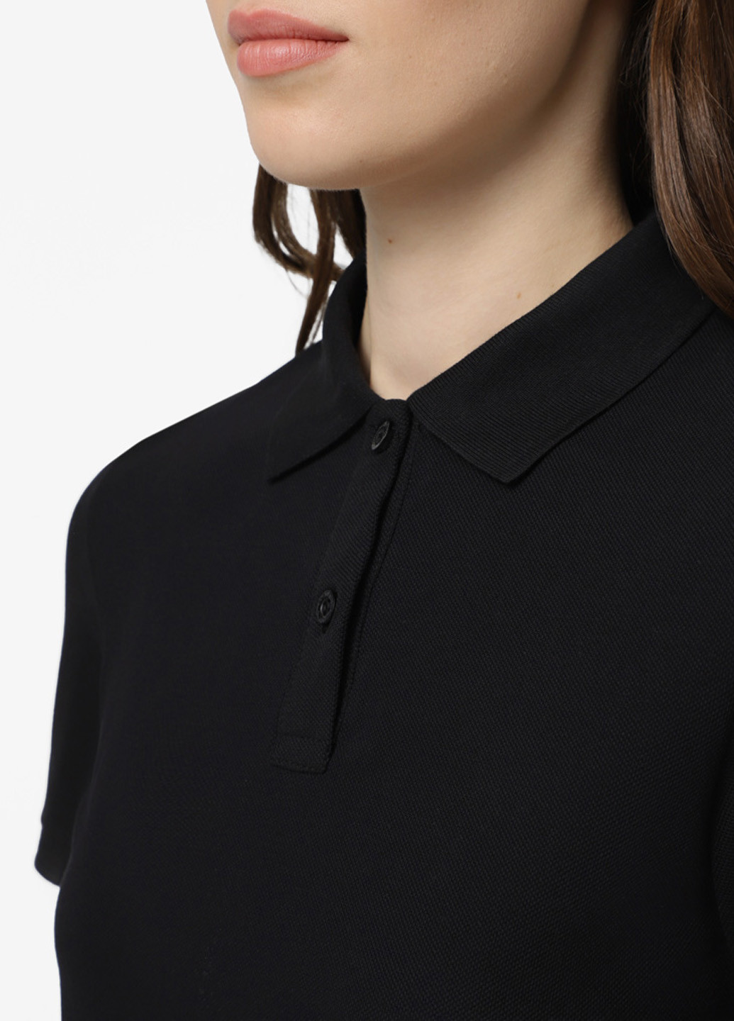 Черная женская футболка-поло Promin однотонная