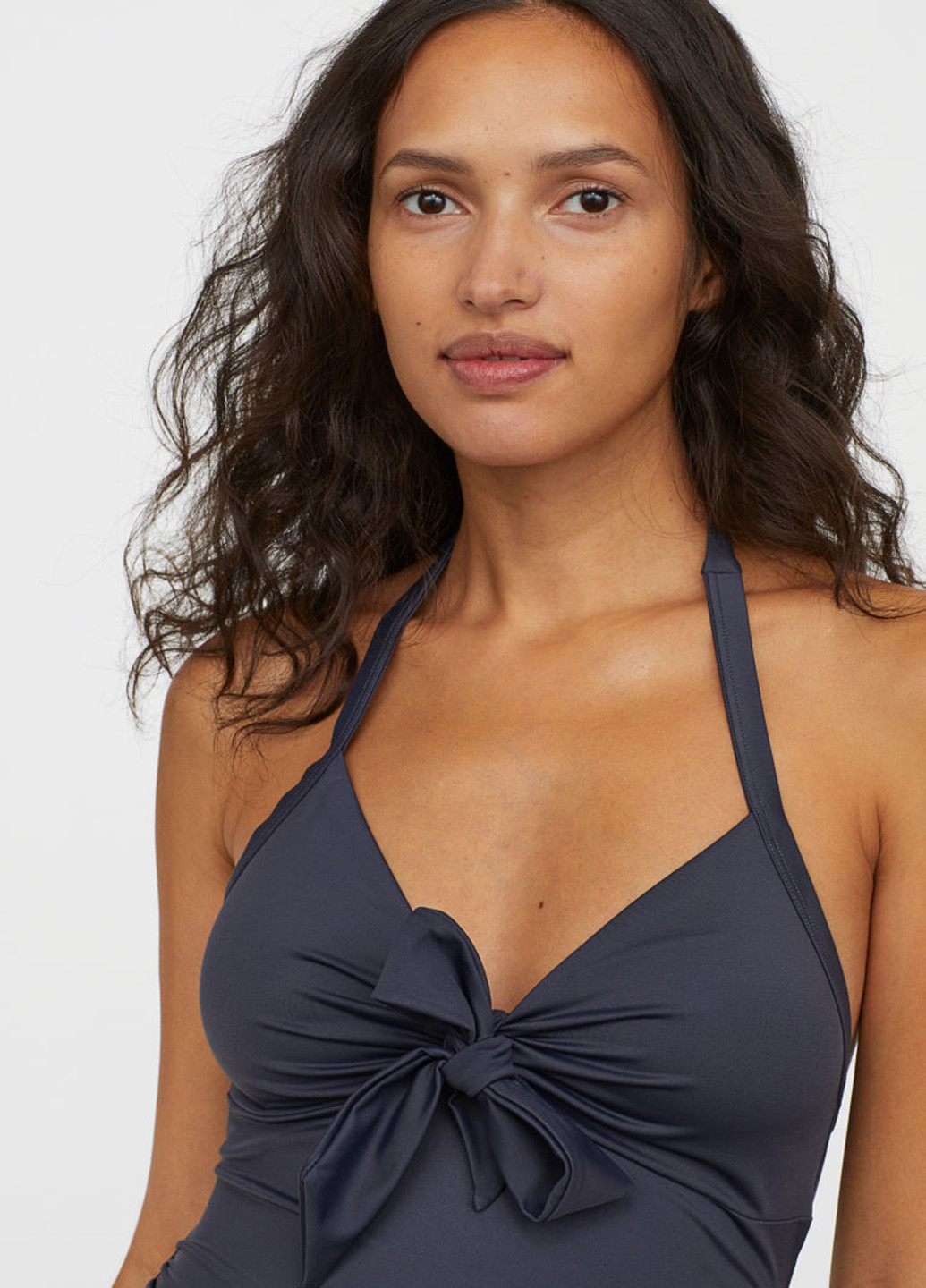 Темно-синий летний купальник для беременных халтер H&M