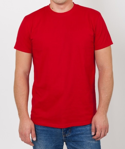 Красная однотонная мужская футболка стандарт Vivioji