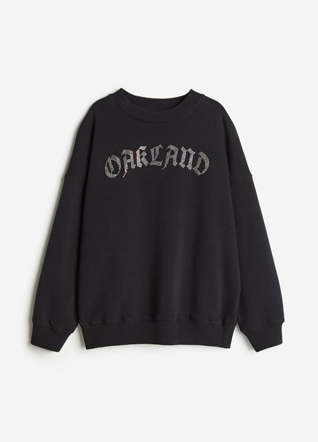 H&M світшот однотонний чорний спортивний, кежуал бавовна, футер