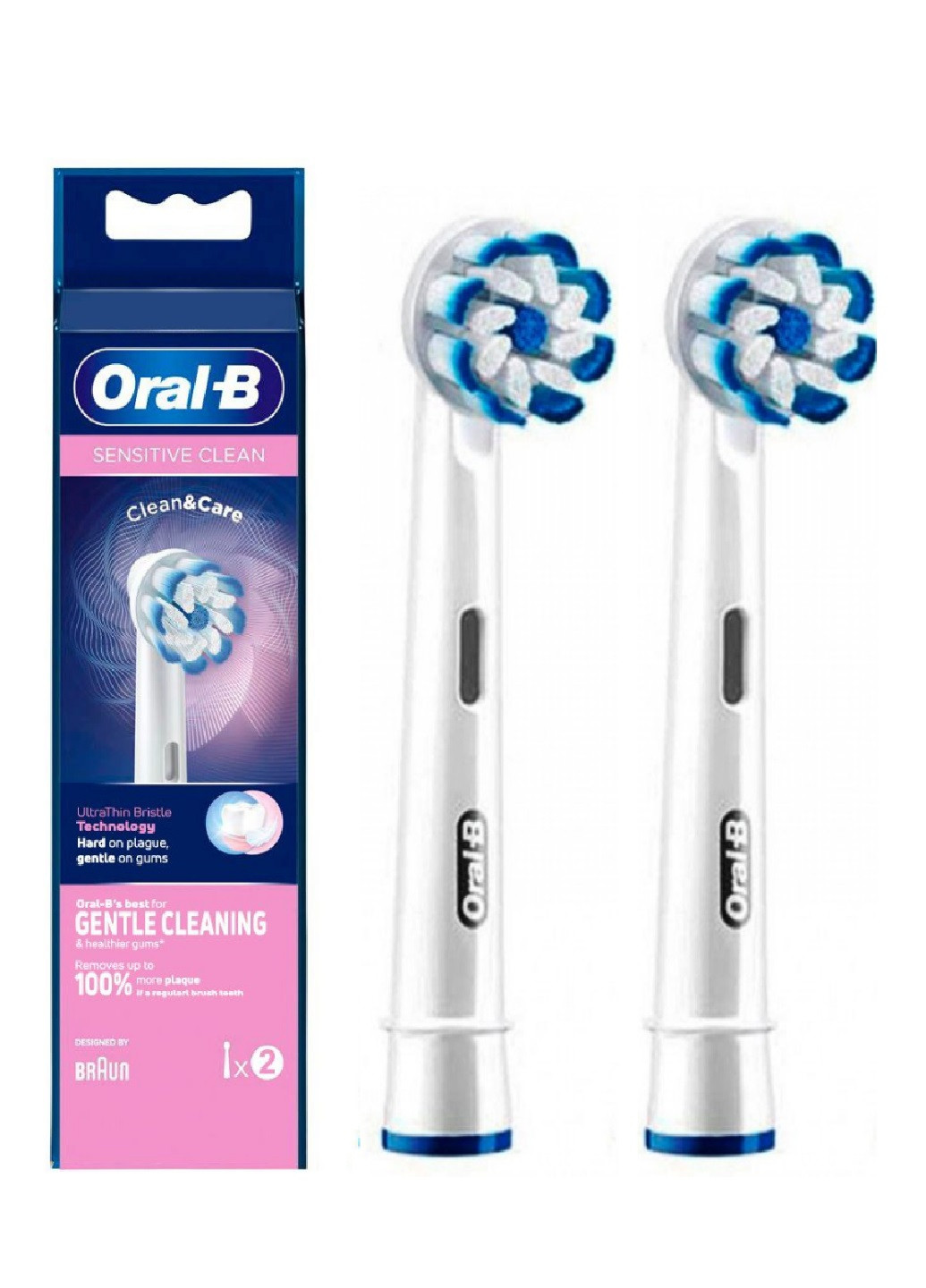 Насадки для електричної зубної щітки Oral-B Sensitive Clean, 2 шт. Braun оral-b sensitive clean (254230948)