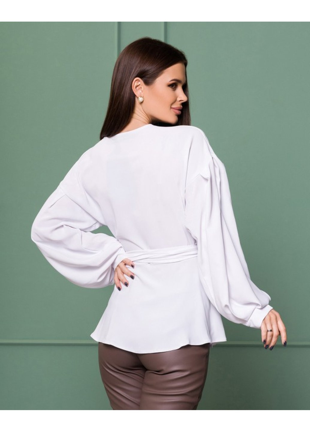 Белая демисезонная блуза sa-160 m серый ISSA PLUS