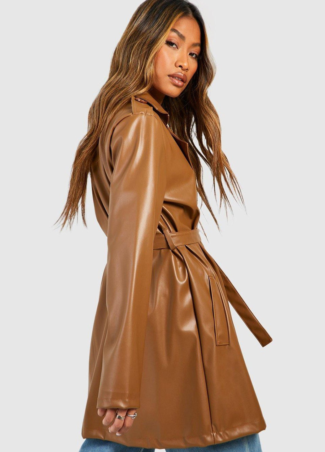 Плащ Boohoo на пуговицах демисезон (318326682)