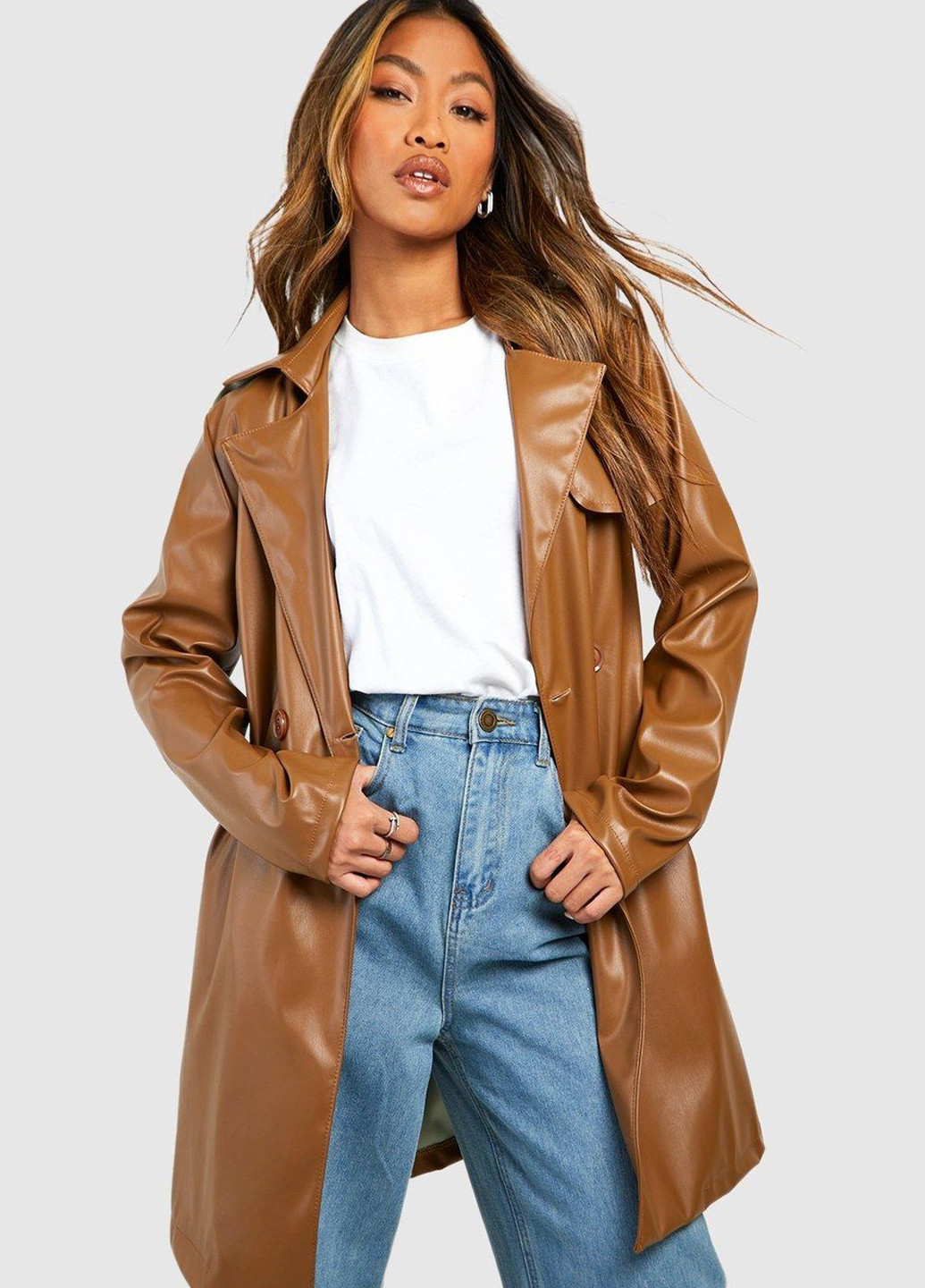 Плащ Boohoo на пуговицах демисезон (318326682)