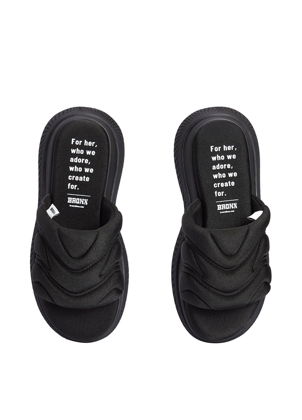 Черные шлепанцы Bronx с вышивкой, с логотипом