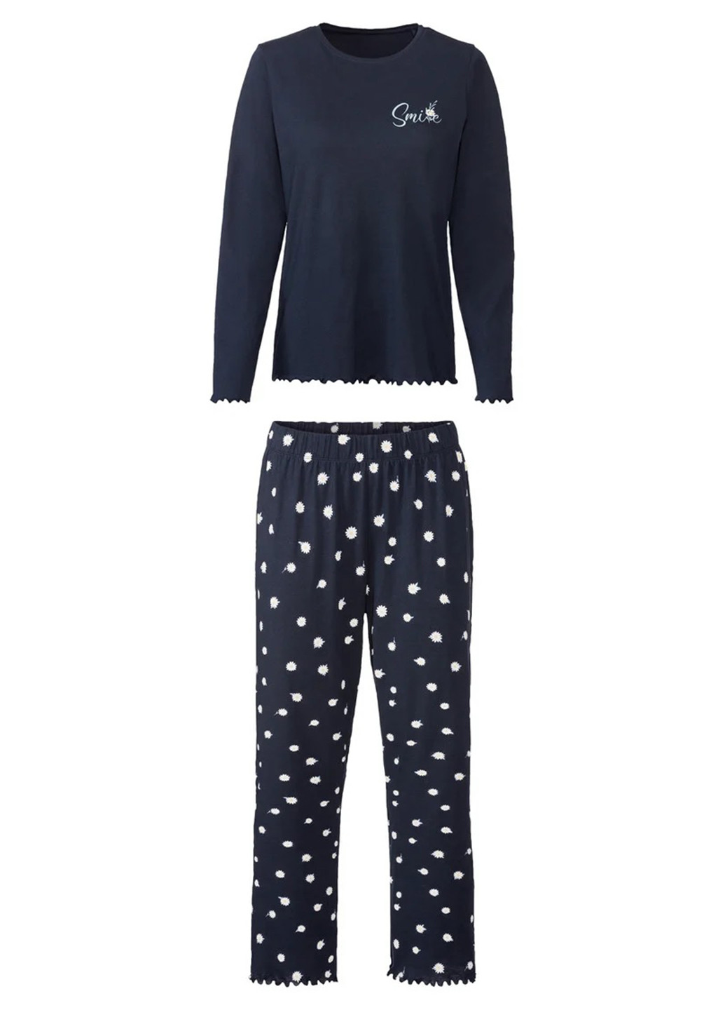 Темно-синя всесезон піжама (лонгслів, штани) лонгслів + брюки Esmara