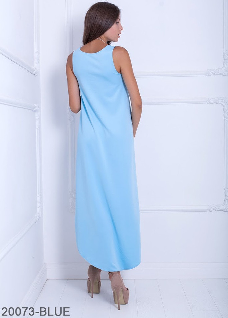 Голубое кэжуал женское платье sunny Podium однотонное