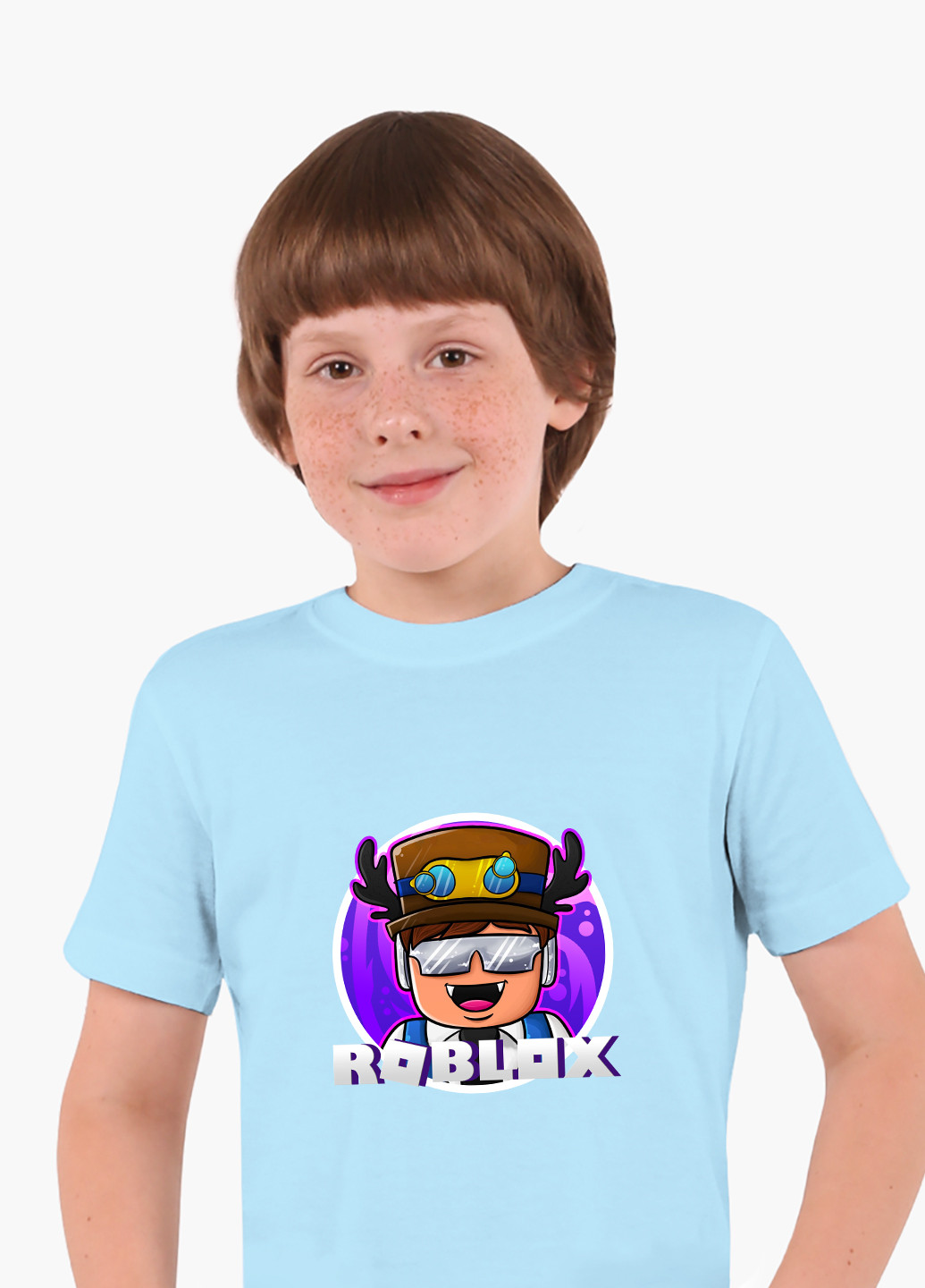 Голубая демисезонная футболка детская роблокс (roblox)(9224-1218) MobiPrint
