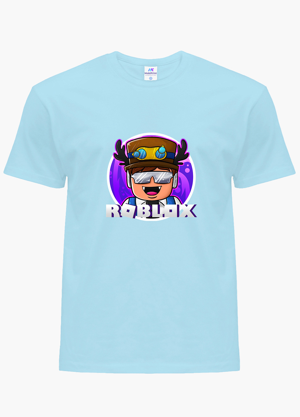 Голубая демисезонная футболка детская роблокс (roblox)(9224-1218) MobiPrint