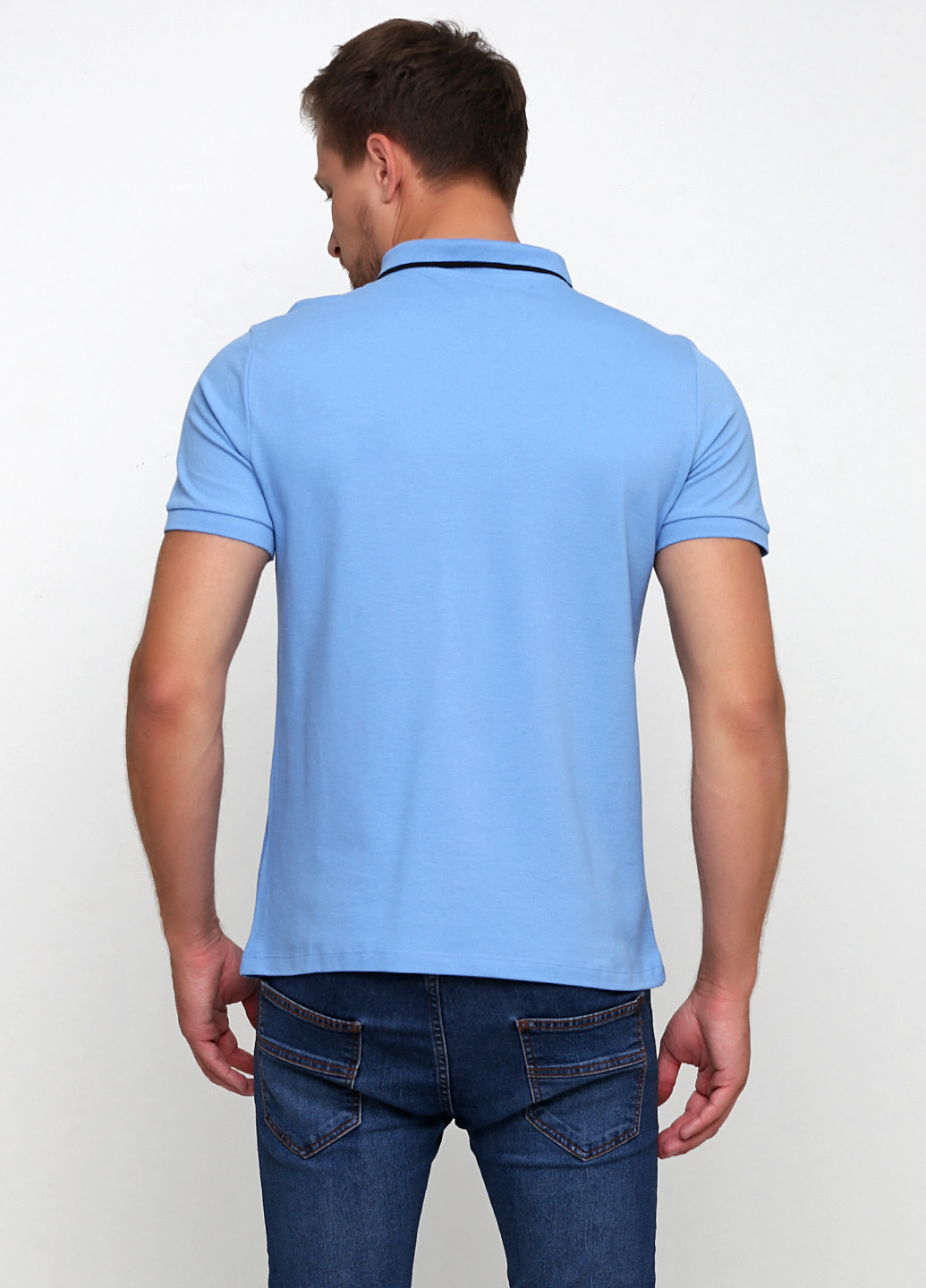 Голубой футболка-поло для мужчин H&M