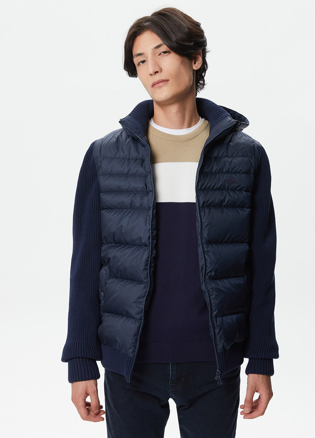 Темно-синя демісезонна куртка Lacoste