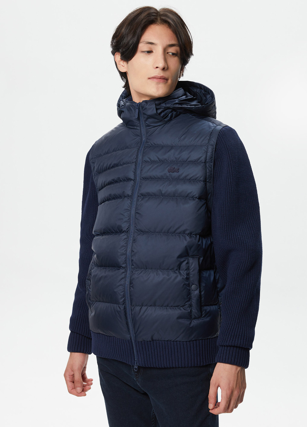 Темно-синя демісезонна куртка Lacoste