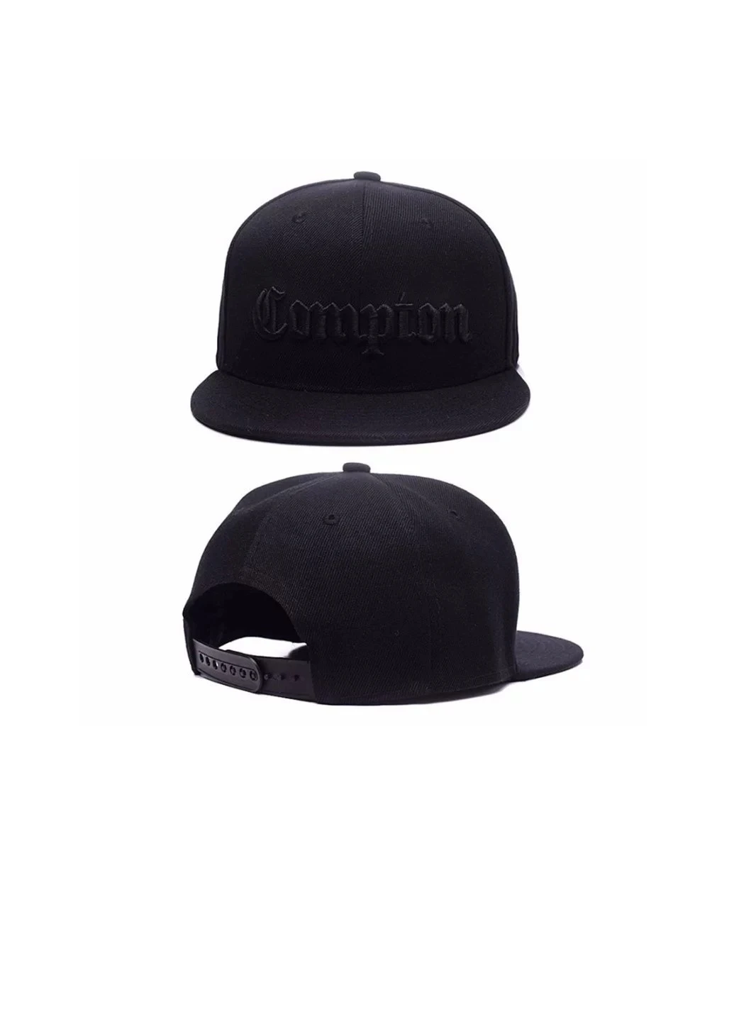 Кепка снепбек Compton 3 с прямым козырьком Черная, Унисекс NoName Cнепбек (250377587)
