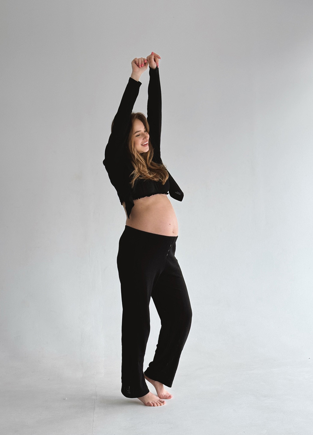 Черная всесезон пижама для беременных (кофта, брюки) кофта + брюки Kari Shop Atelier