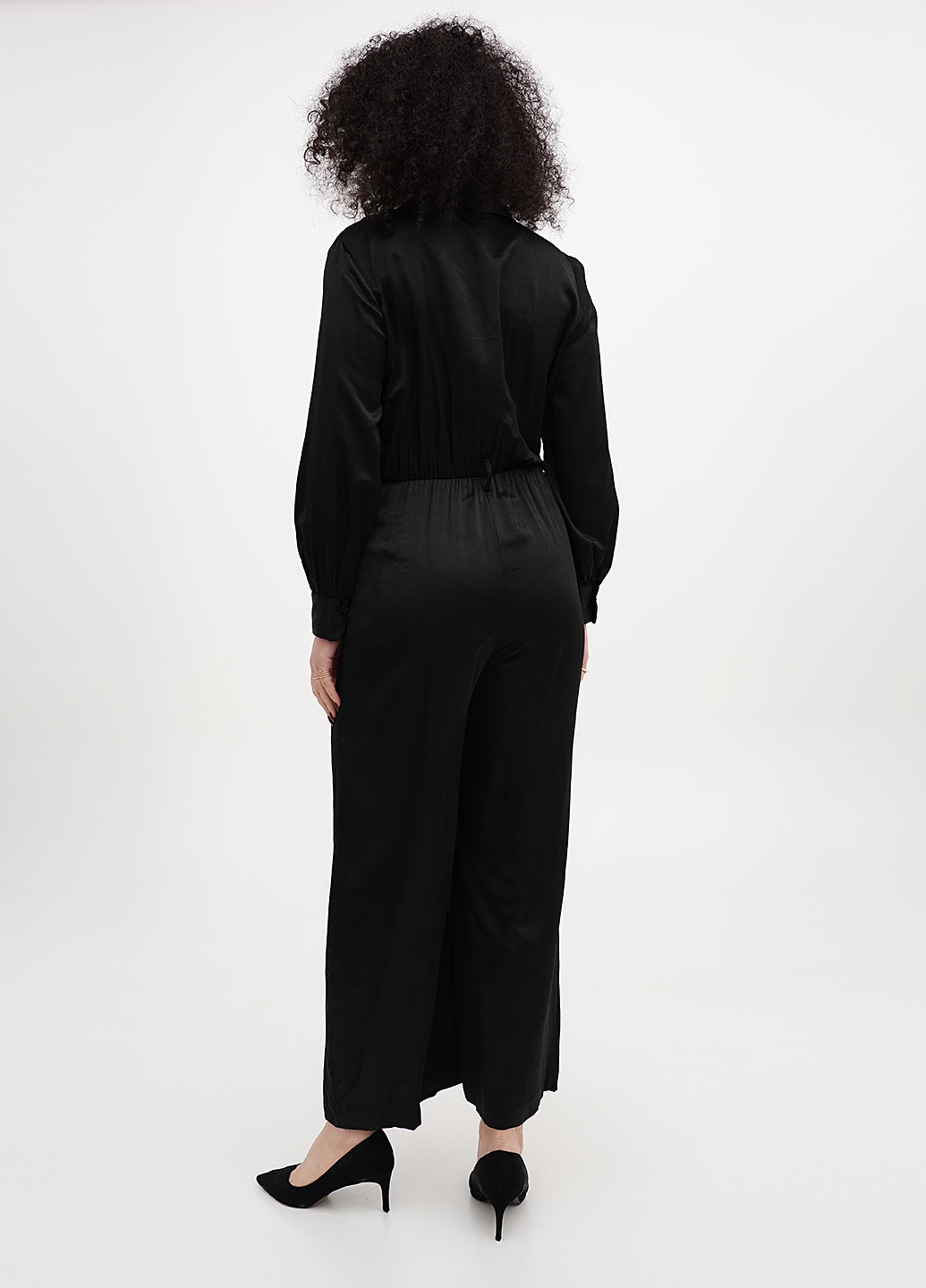 Комбинезон C&A комбинезон-брюки однотонный чёрный кэжуал вискоза