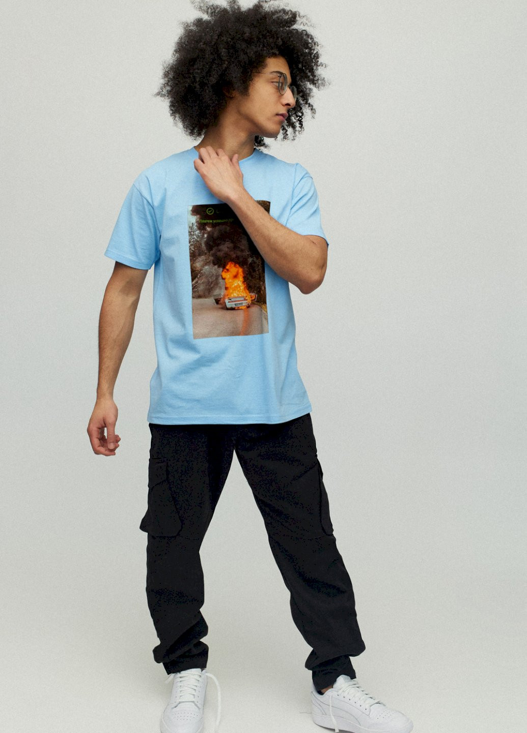 Блакитна футболка чоловіча YAPPI