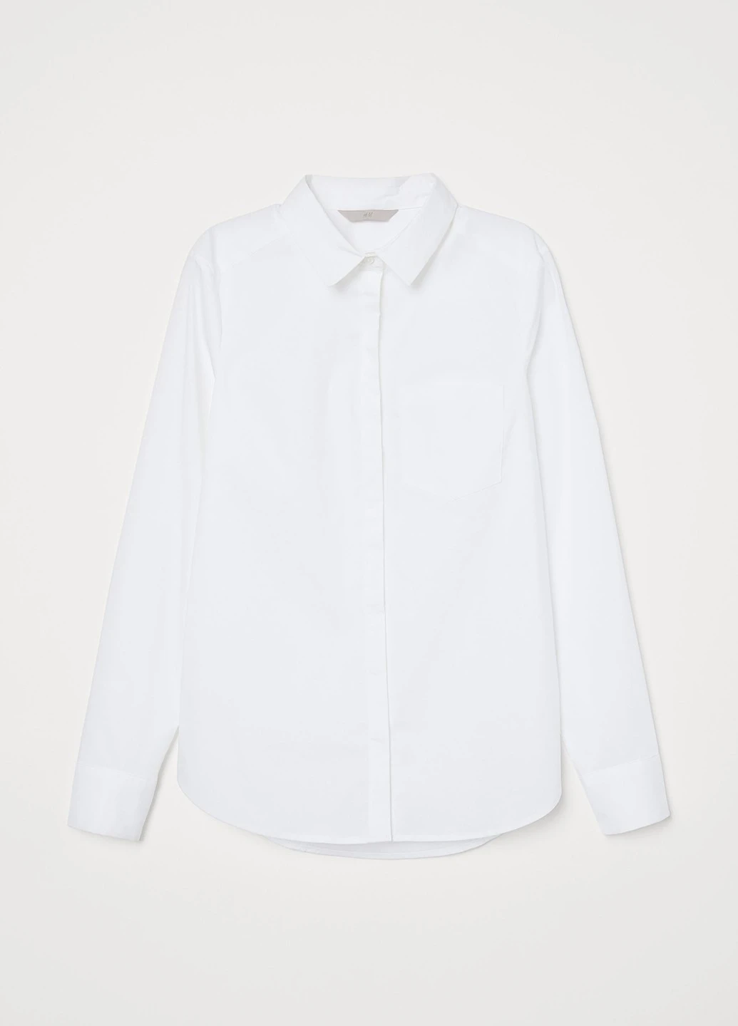 Белая рубашка однотонная H&M
