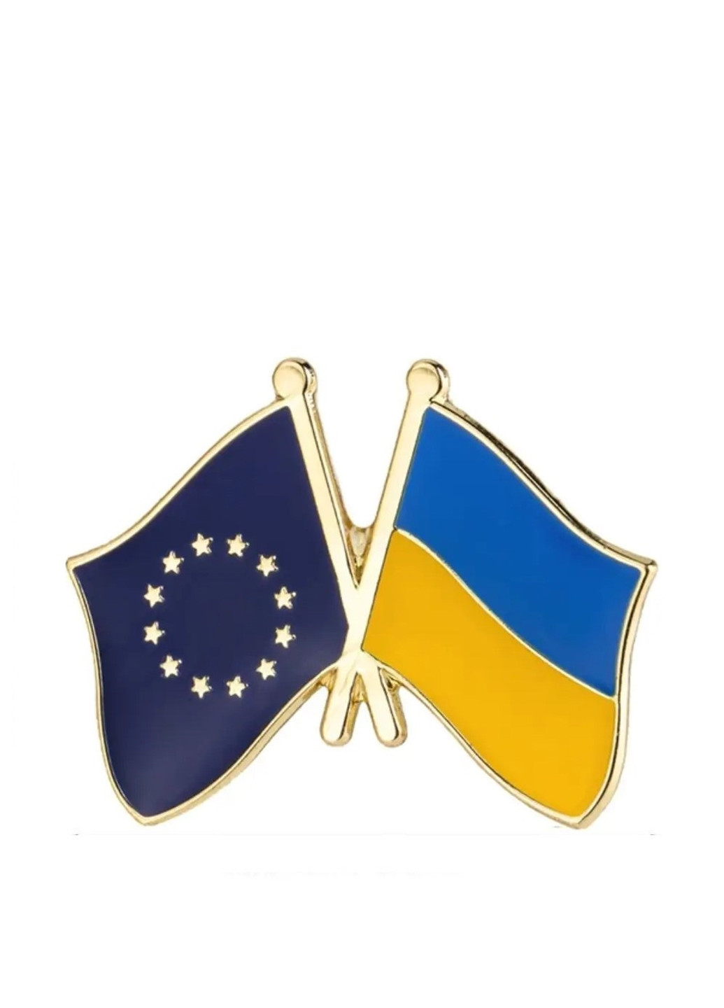 Значок-пін з прапорами України та ЄС No Brand (306373338)