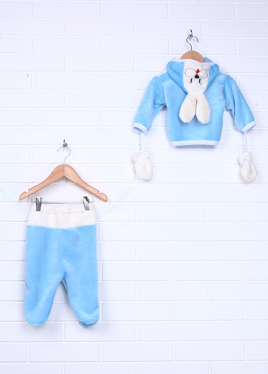 Блакитний демісезонний комплект (кофта, повзунки) Baby Art