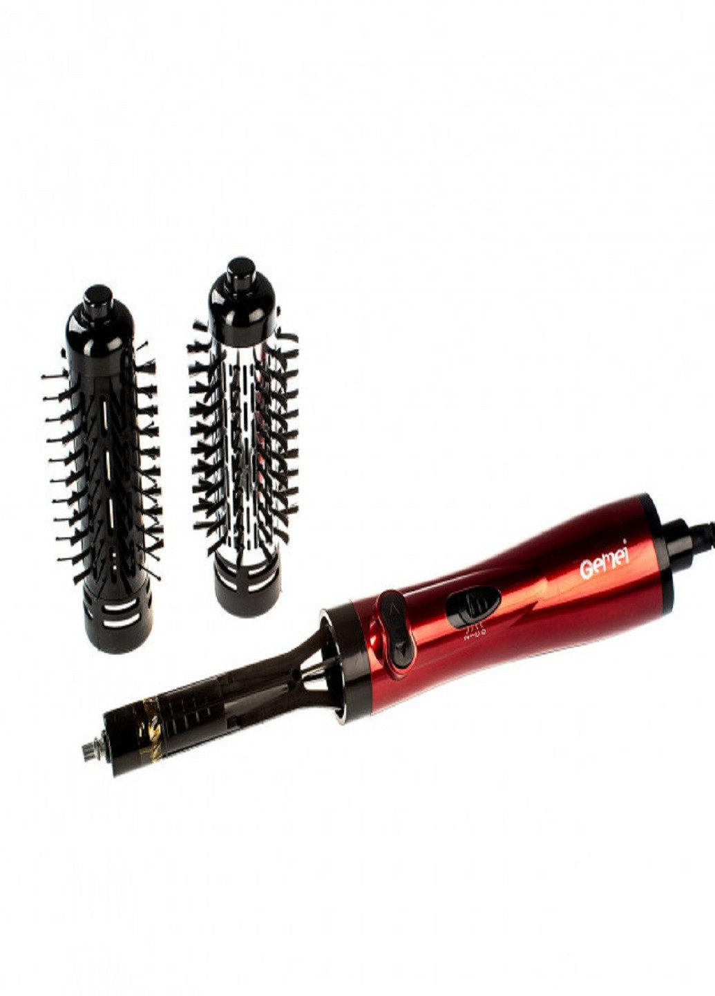Гребінець для брашингу фен-щітка стайлер з двома насадками GM-4829 800Вт Чорний Gemei (254110776)
