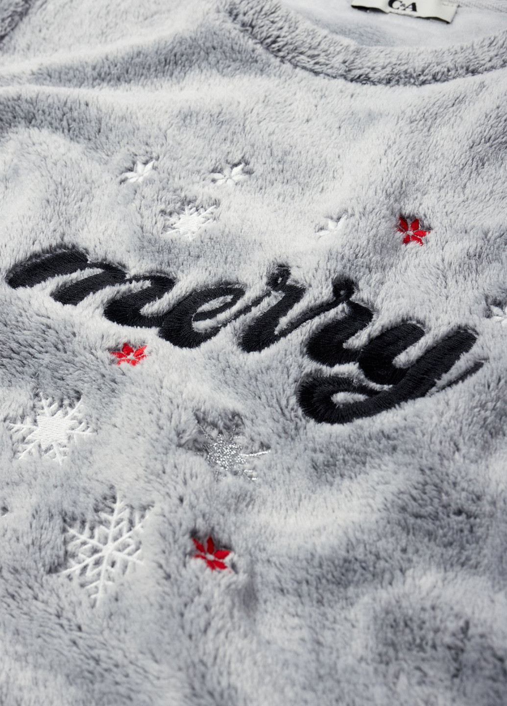 Серая зимняя пижама (лонгслив, брюки) C&A