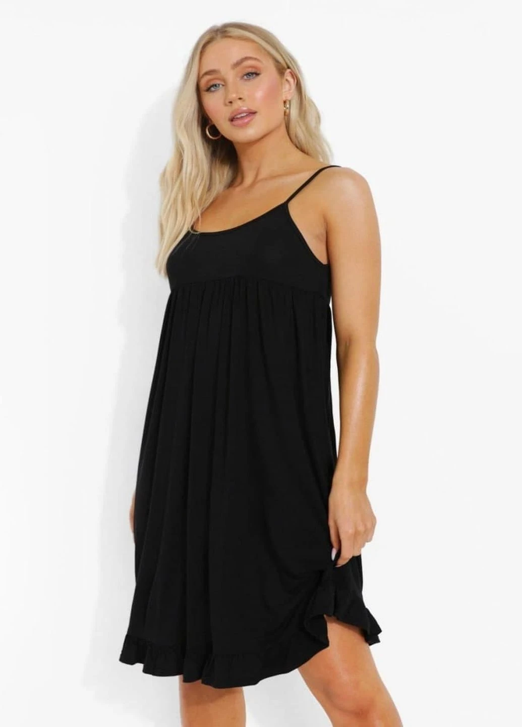 Черное кэжуал платье Boohoo однотонное