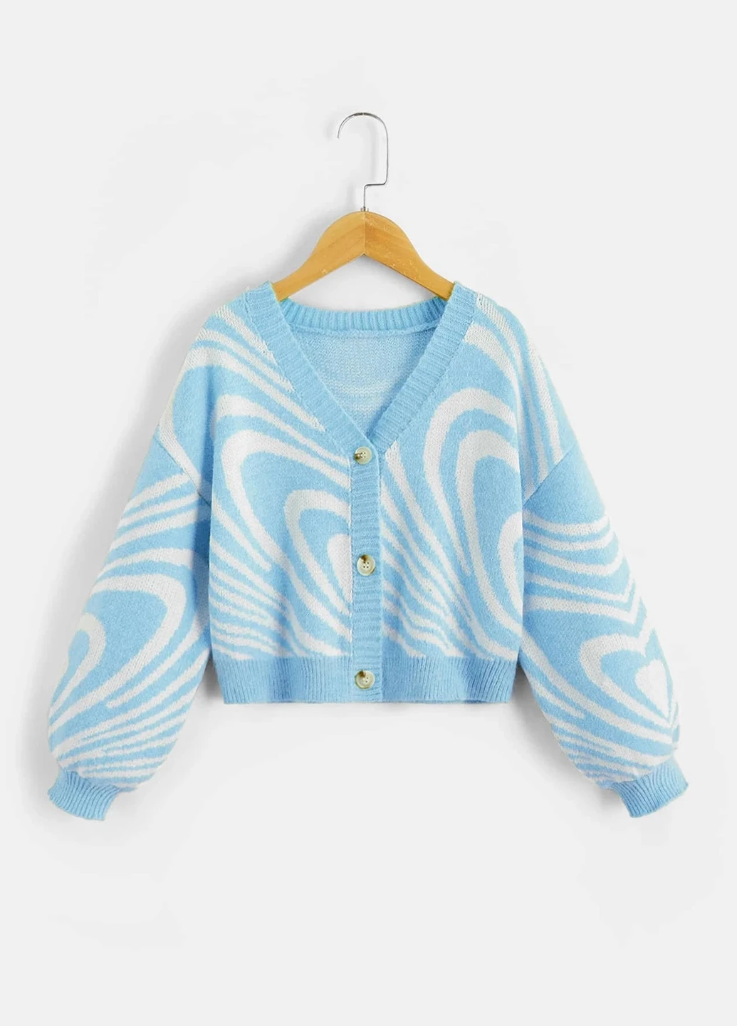 Голубой демисезонный кардиган SHEIN