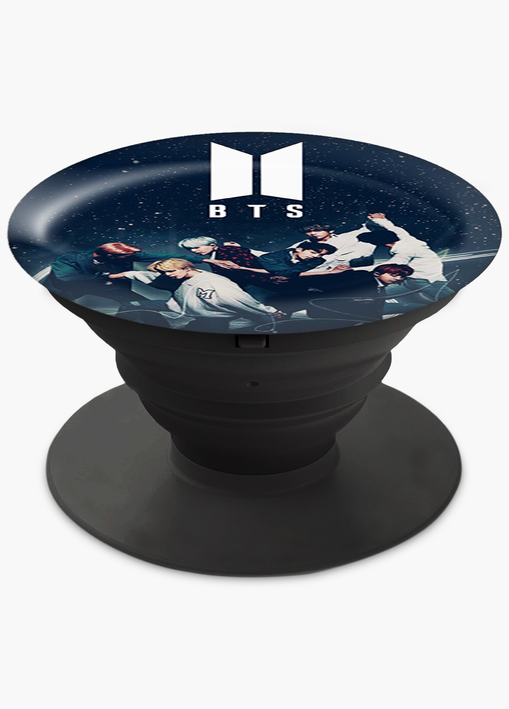 Попсокет (Popsockets) тримач для смартфону БТС (BTS) (8754-1097) Чорний MobiPrint (216748249)