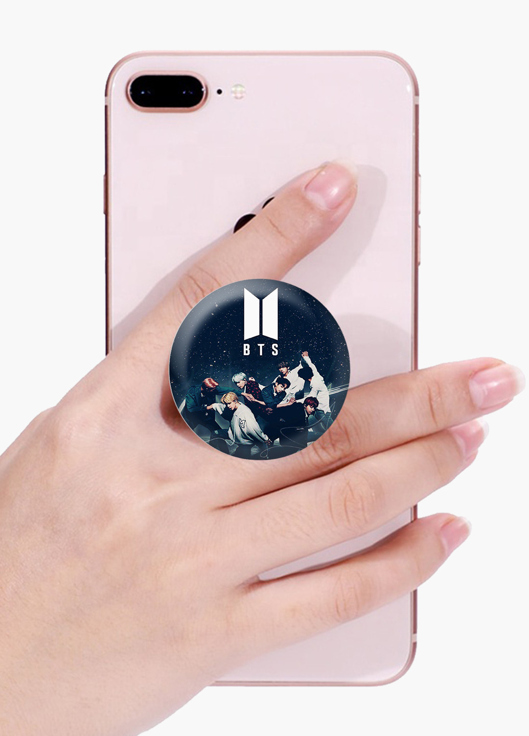 Попсокет (Popsockets) тримач для смартфону БТС (BTS) (8754-1097) Чорний MobiPrint (216748249)
