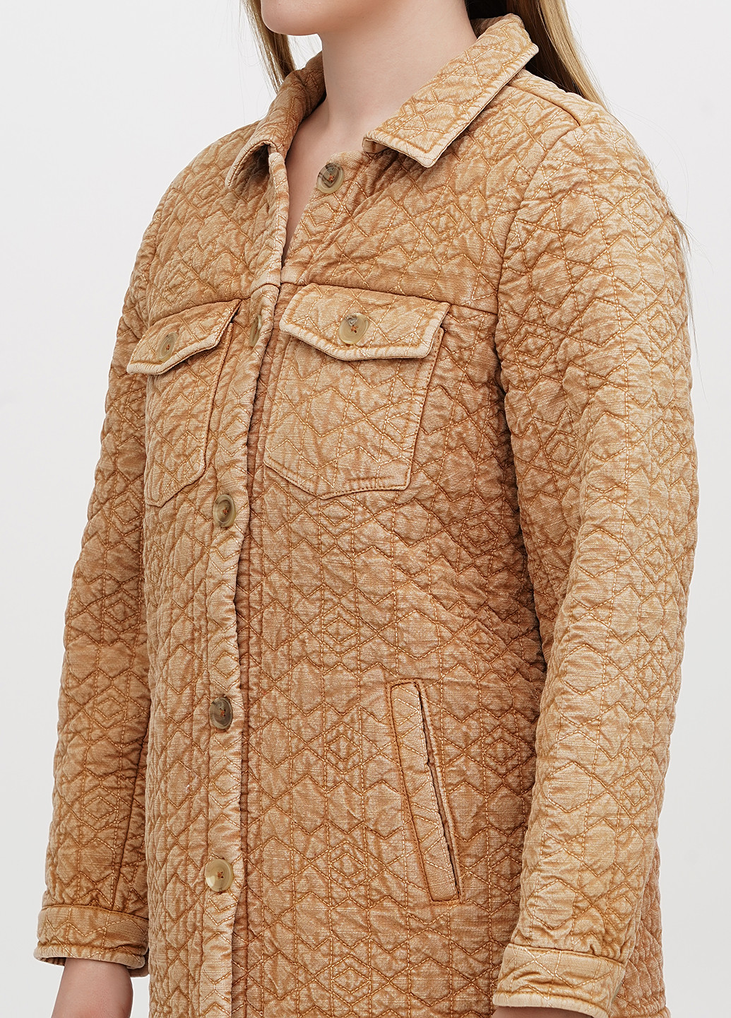 Світло-коричнева демісезонна куртка-сорочка No Brand