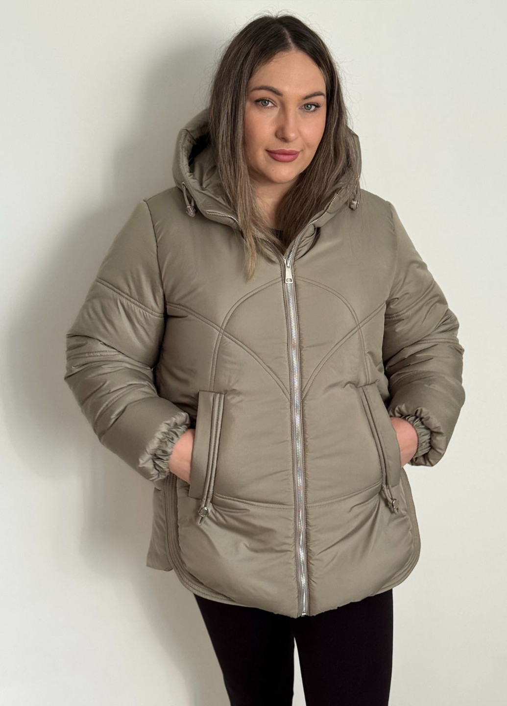 Оливковая зимняя куртка Eva Classic