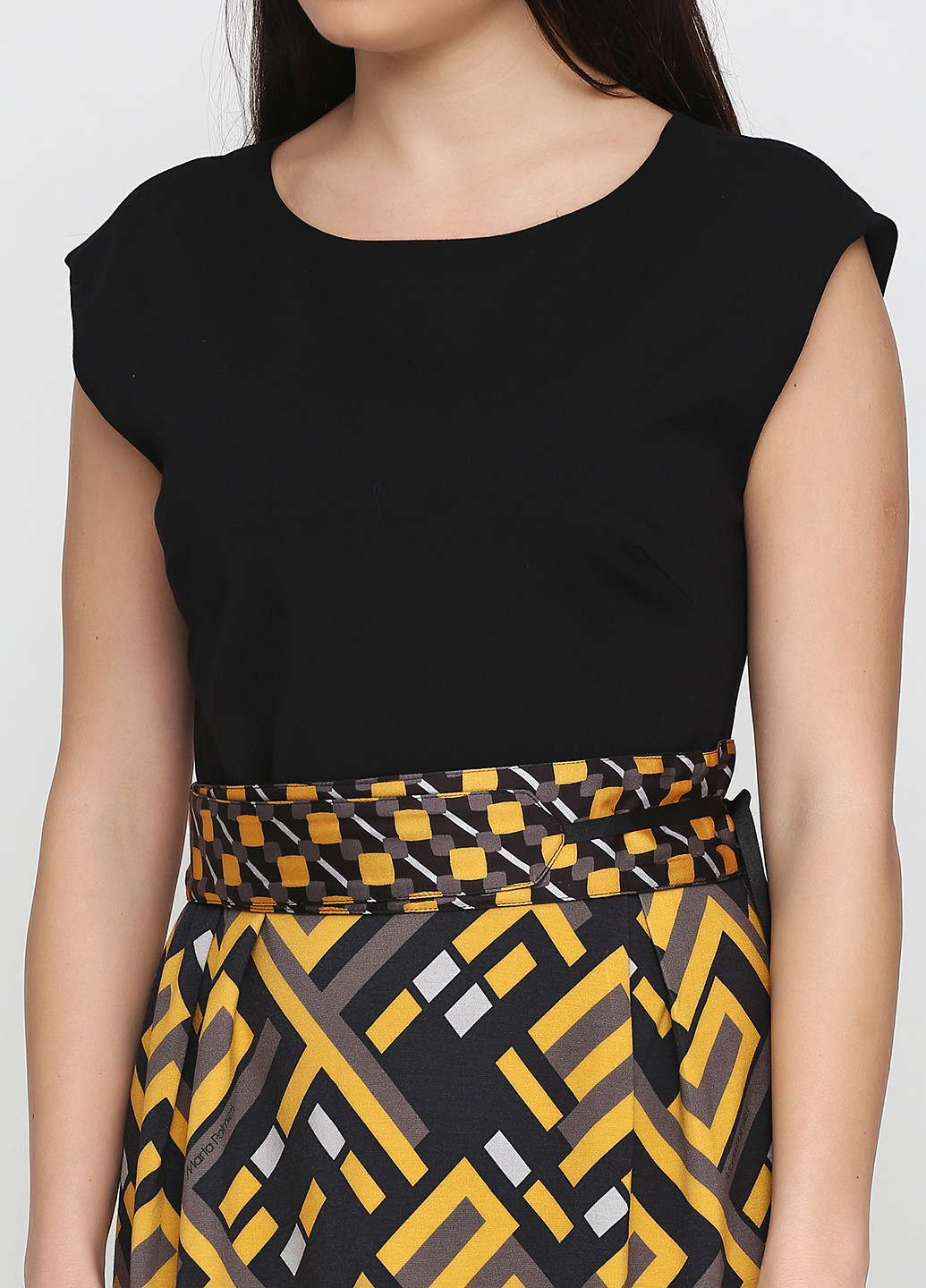 Черное кэжуал платье Marta Palmieri с геометрическим узором