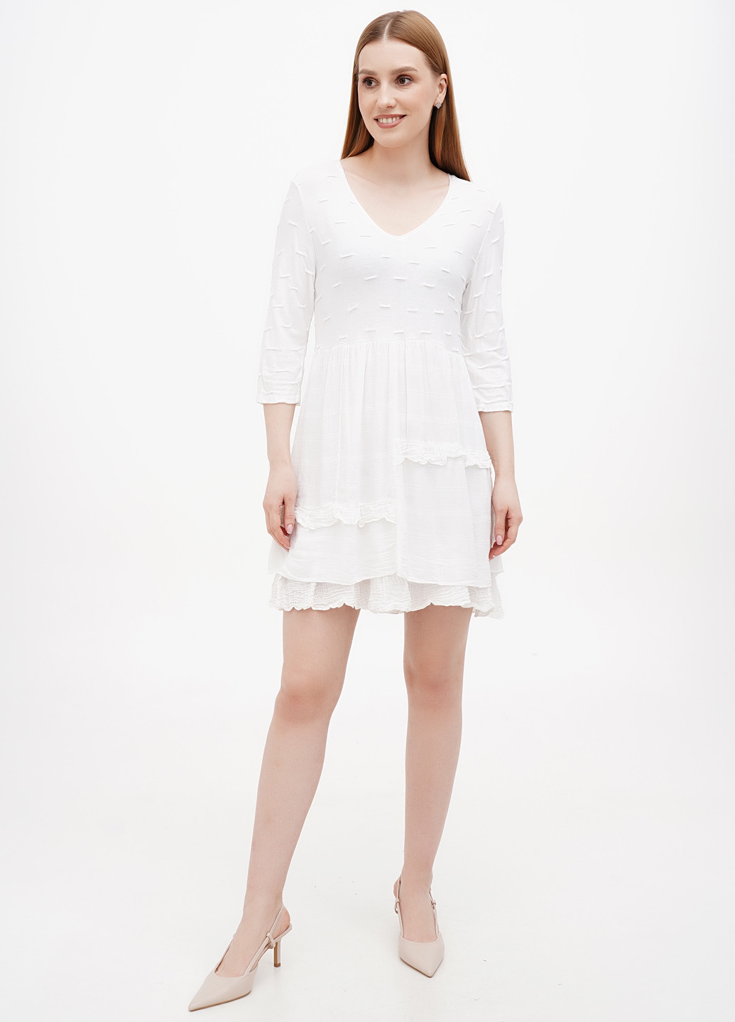 Білий кежуал сукня Made in Italy однотонна