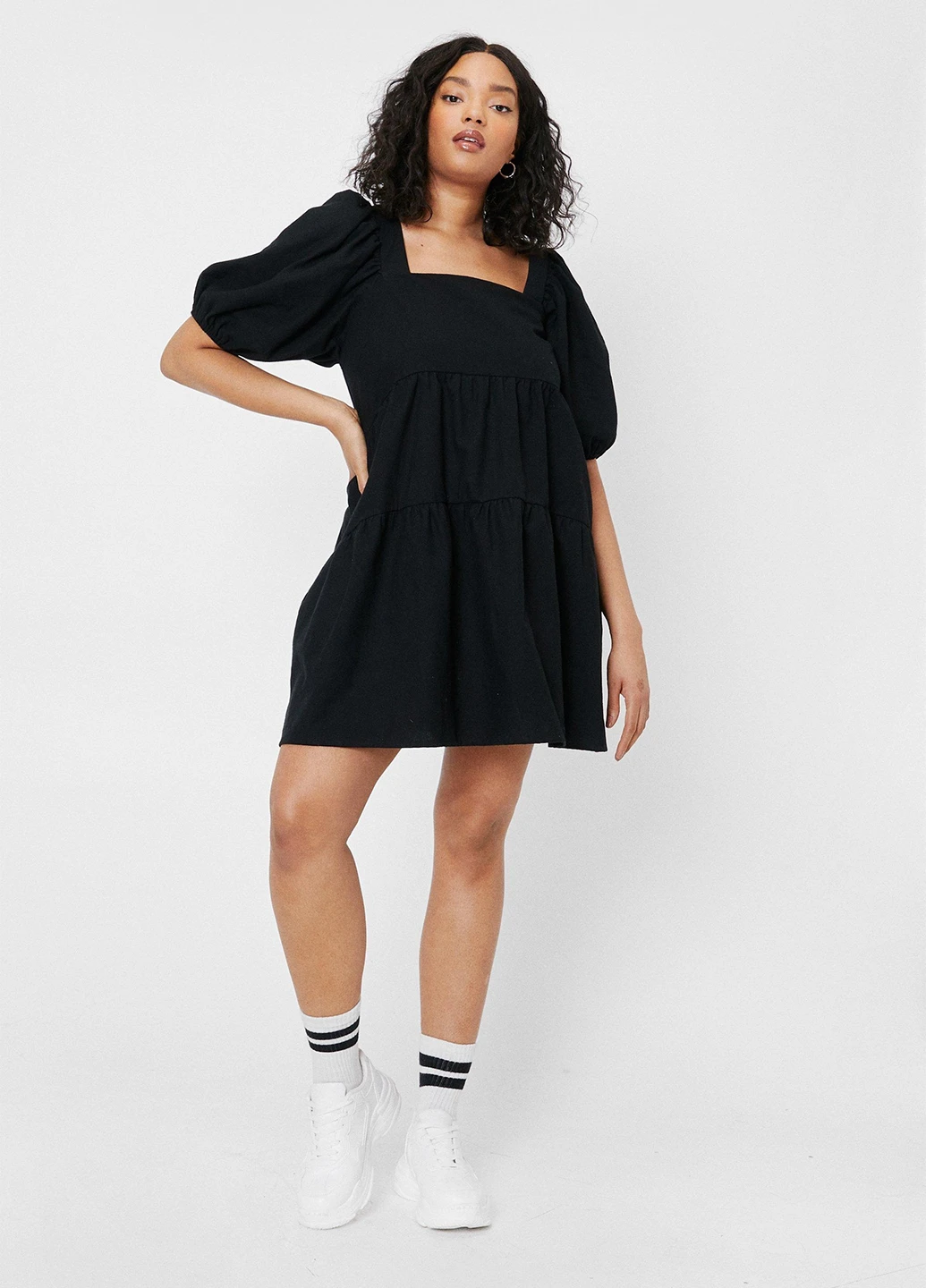 Черное кэжуал платье а-силуэт Nasty Gal однотонное