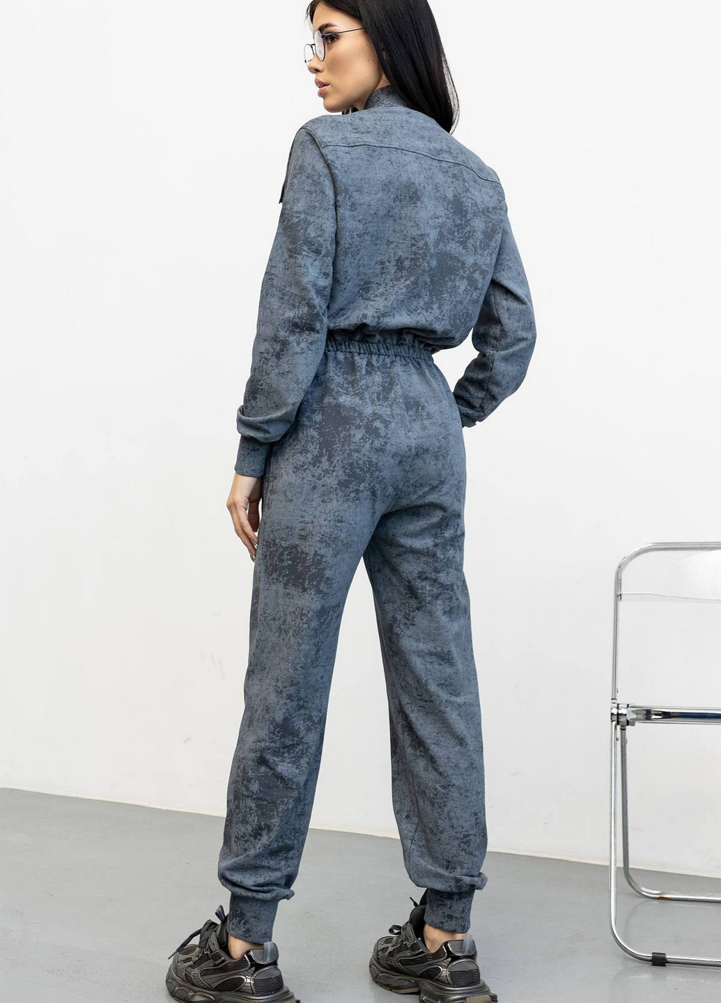 Комбінезон TOTALFIT комбінезон-брюки варенка темно-сірий кежуал, спортивний поліестер, бавовна