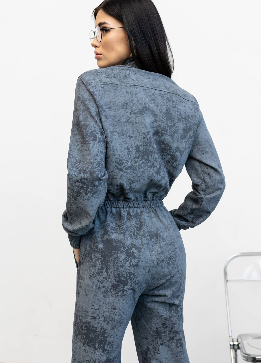 Комбінезон TOTALFIT комбінезон-брюки варенка темно-сірий кежуал, спортивний поліестер, бавовна