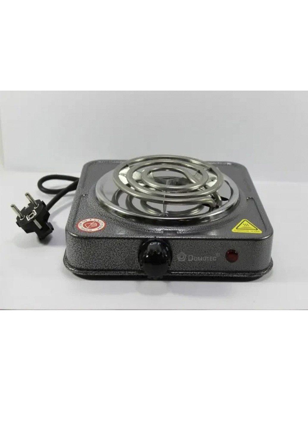 Електрична настільна плита 1 конфорка 5821MS зі спіральним тіном 1кВт, 5 режимів нагріву KIVI Domotec (254918338)