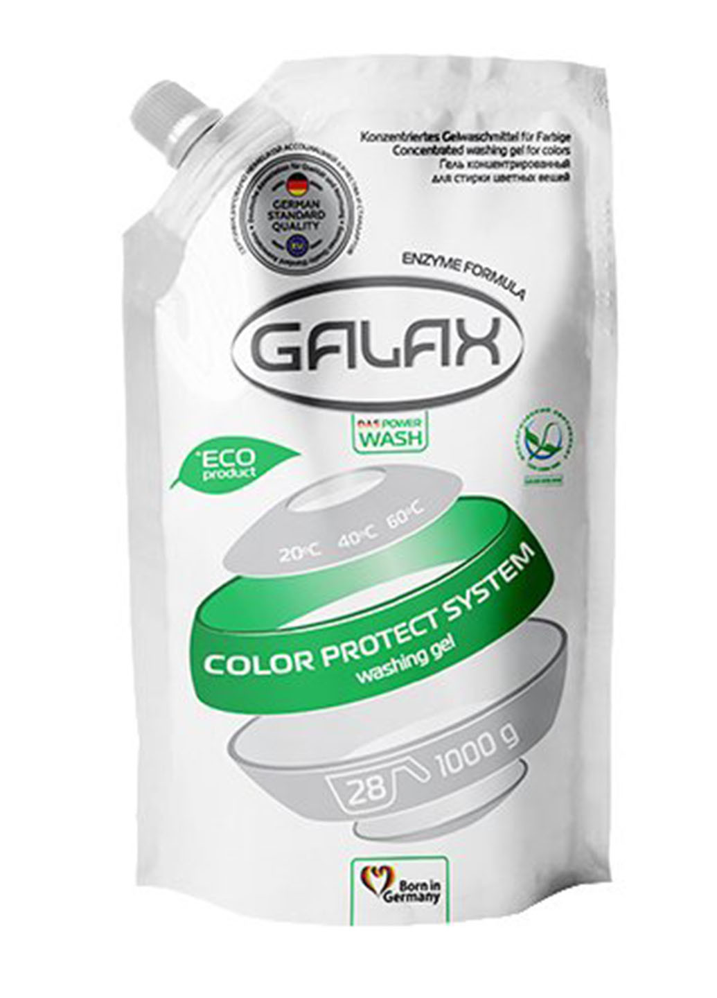 Гель для прання кольорових речей дой-пак 1000 г (28 прань) Galax (254255834)