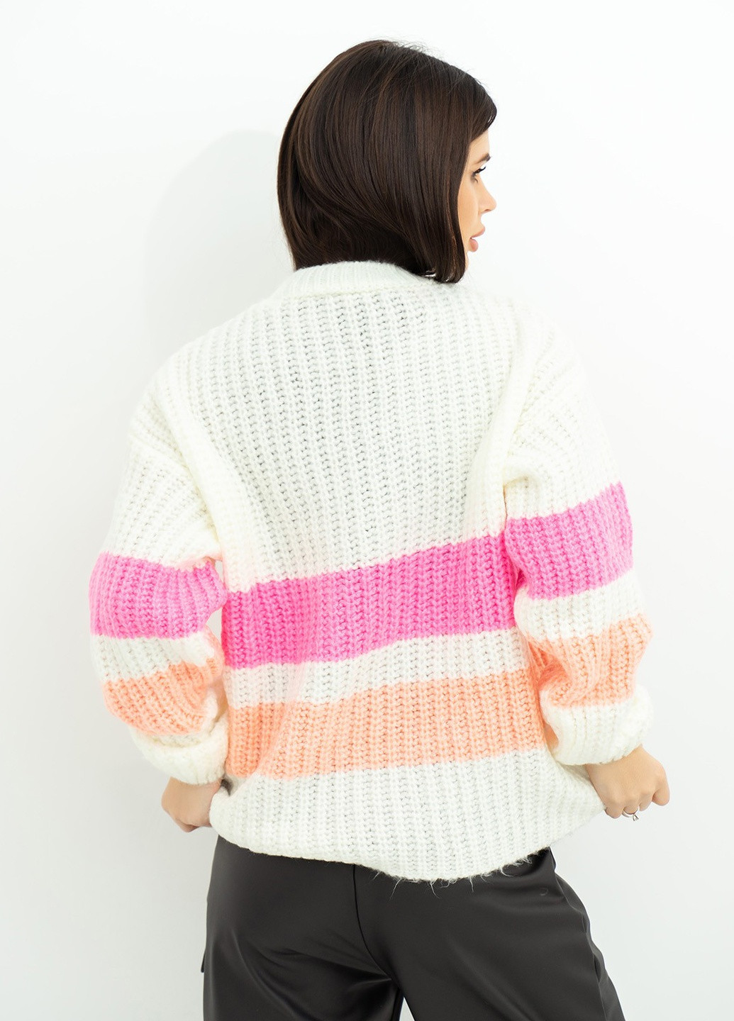 Белый зимний свитер женский джемпер ISSA PLUS WN20-383