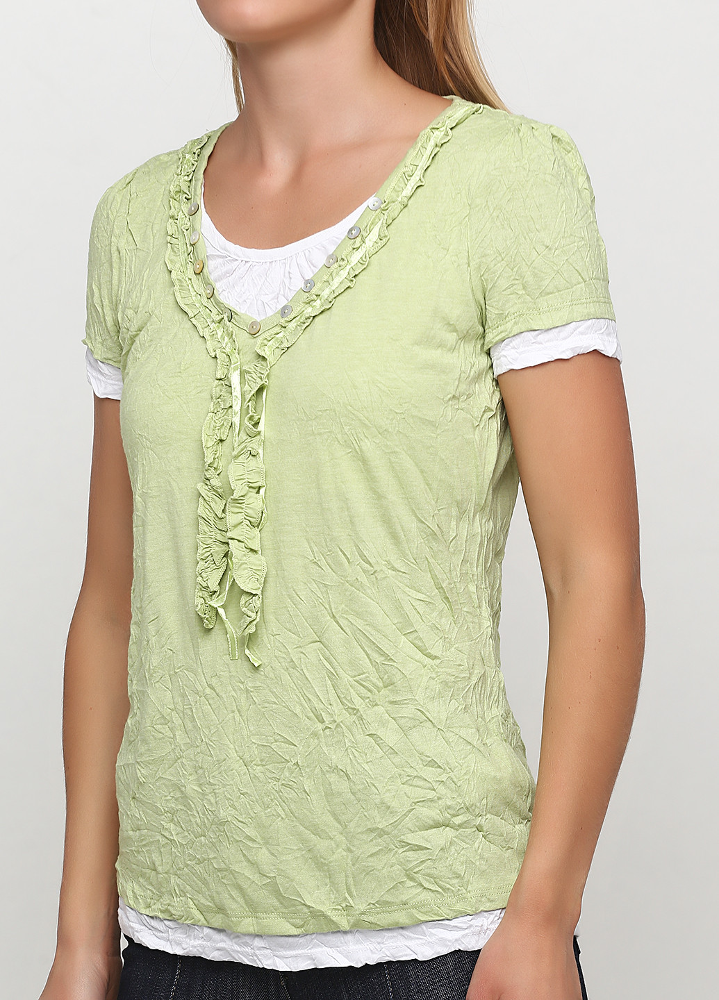 Салатовая летняя футболка Linea Tesini