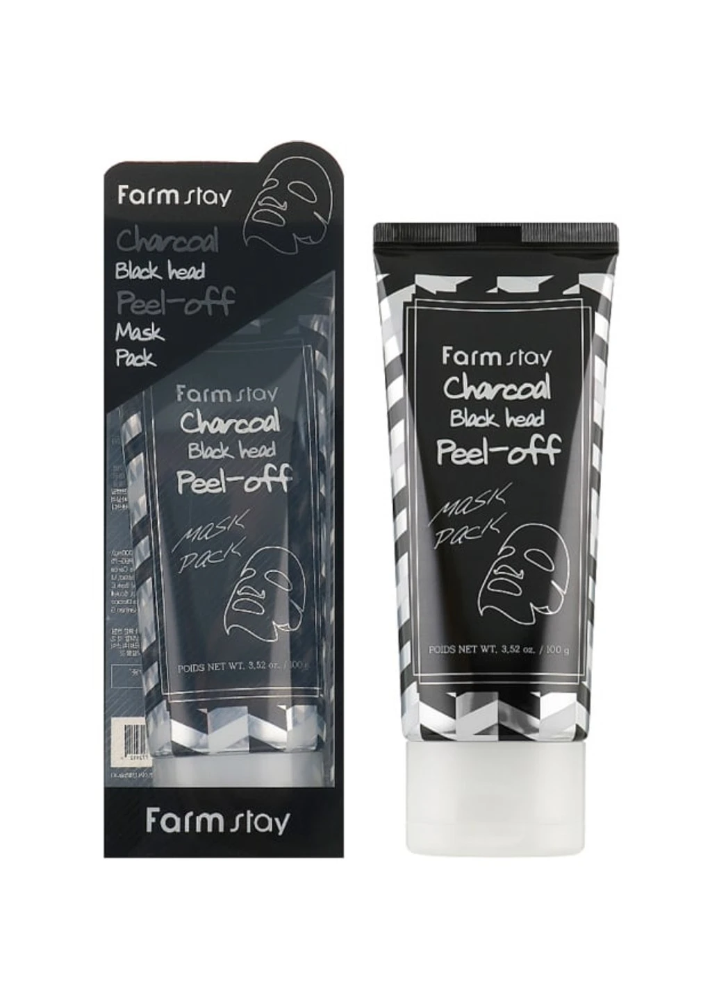 Очищаюча маска-плівка з вугіллям Charcoal Black Head Peel-Off Mask Pack 100 г FarmStay (253384880)