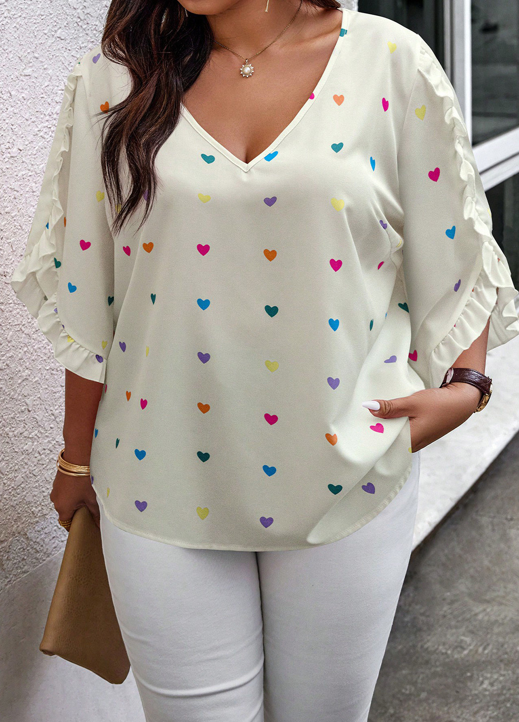 Молочная блуза SHEIN